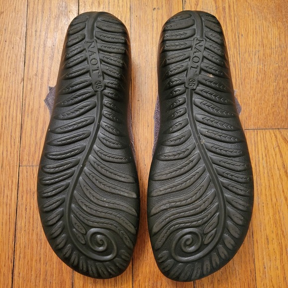 NAOT 36 Leather Mary Jane Sandals Metallic Silver Gray Shimmer ARATAKI 5 - Picture 6 of 7